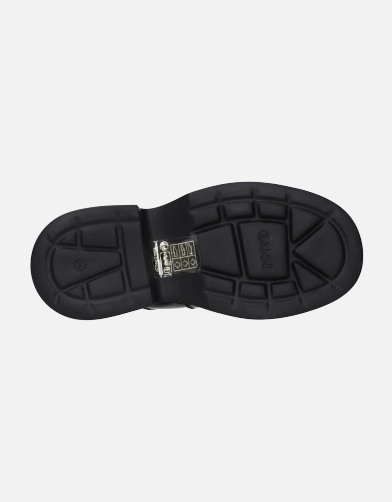 Casual Open Toe Slippers with Side and Back Logo Women - Black Sandals