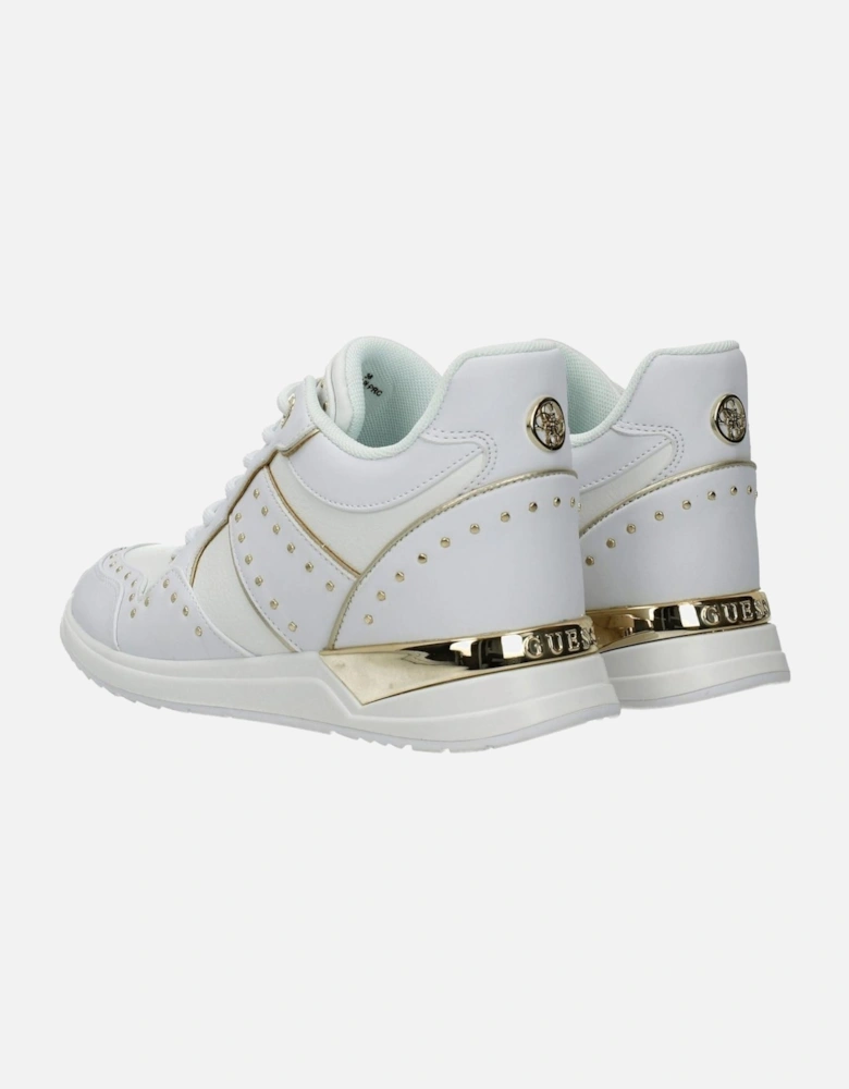 Studded Sneakers with Front and Back Logo Women - White