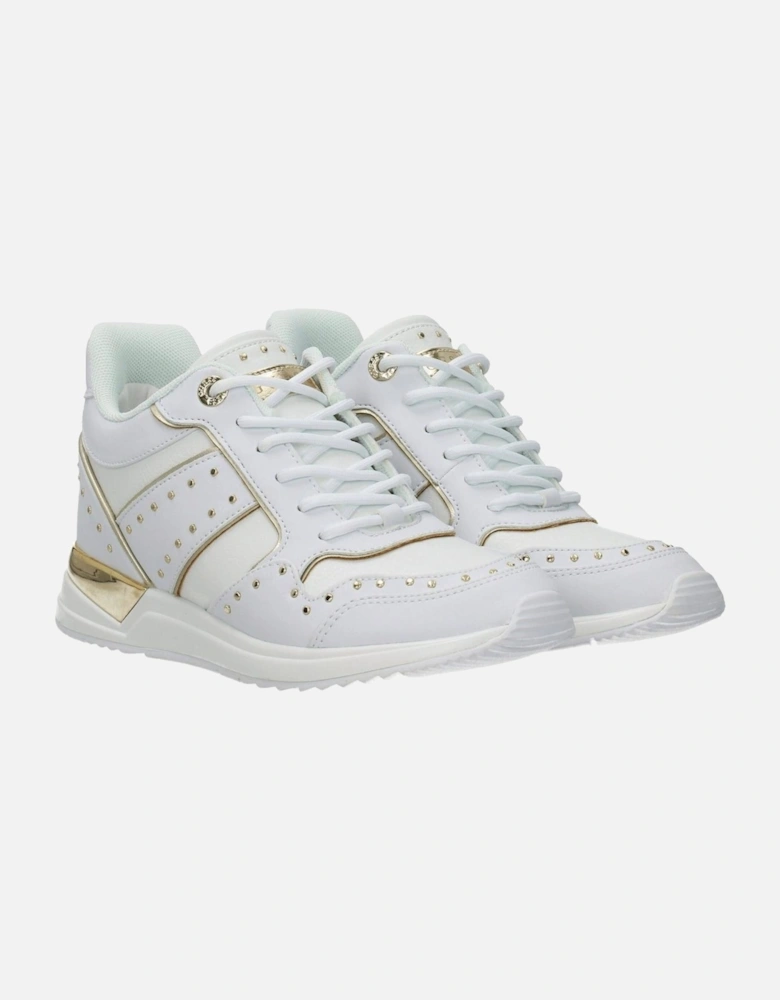 Studded Sneakers with Front and Back Logo Women - White