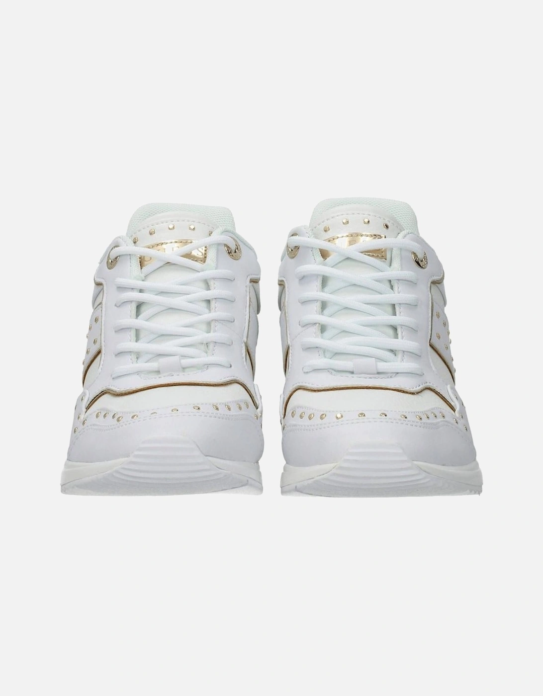 Studded Sneakers with Front and Back Logo Women - White