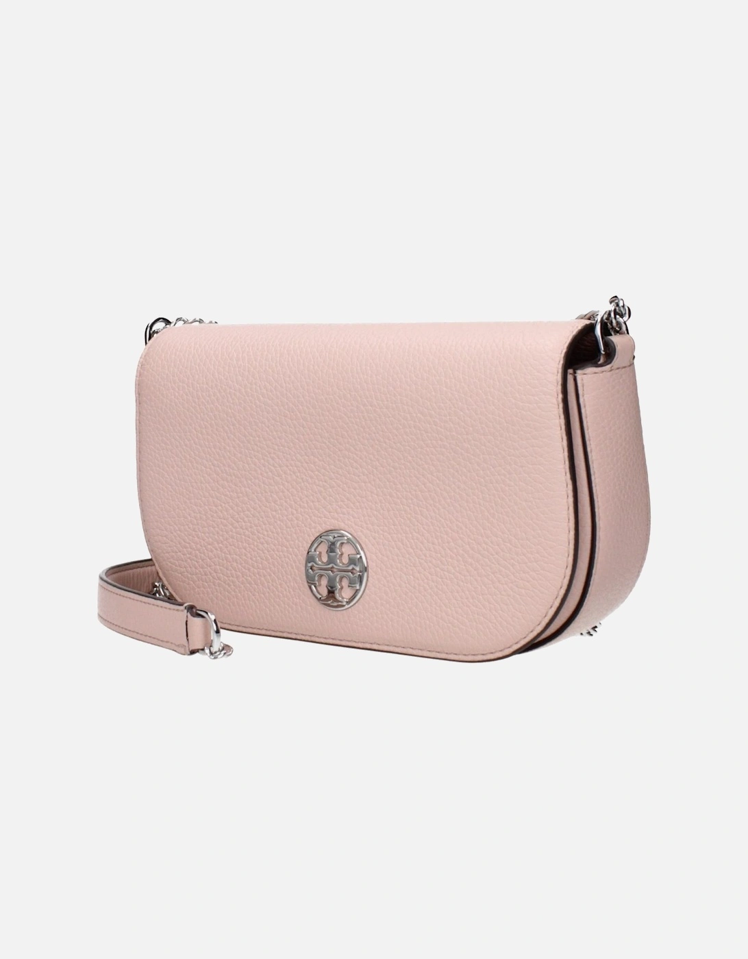 Leather Crossbody Bag with Front Logo Women - Pink