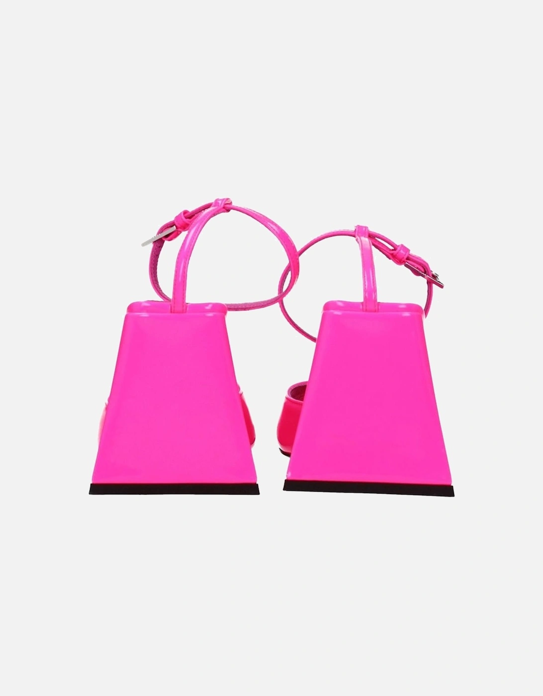 High Heel Leather Sandals with Buckle Closure Women - Pink
