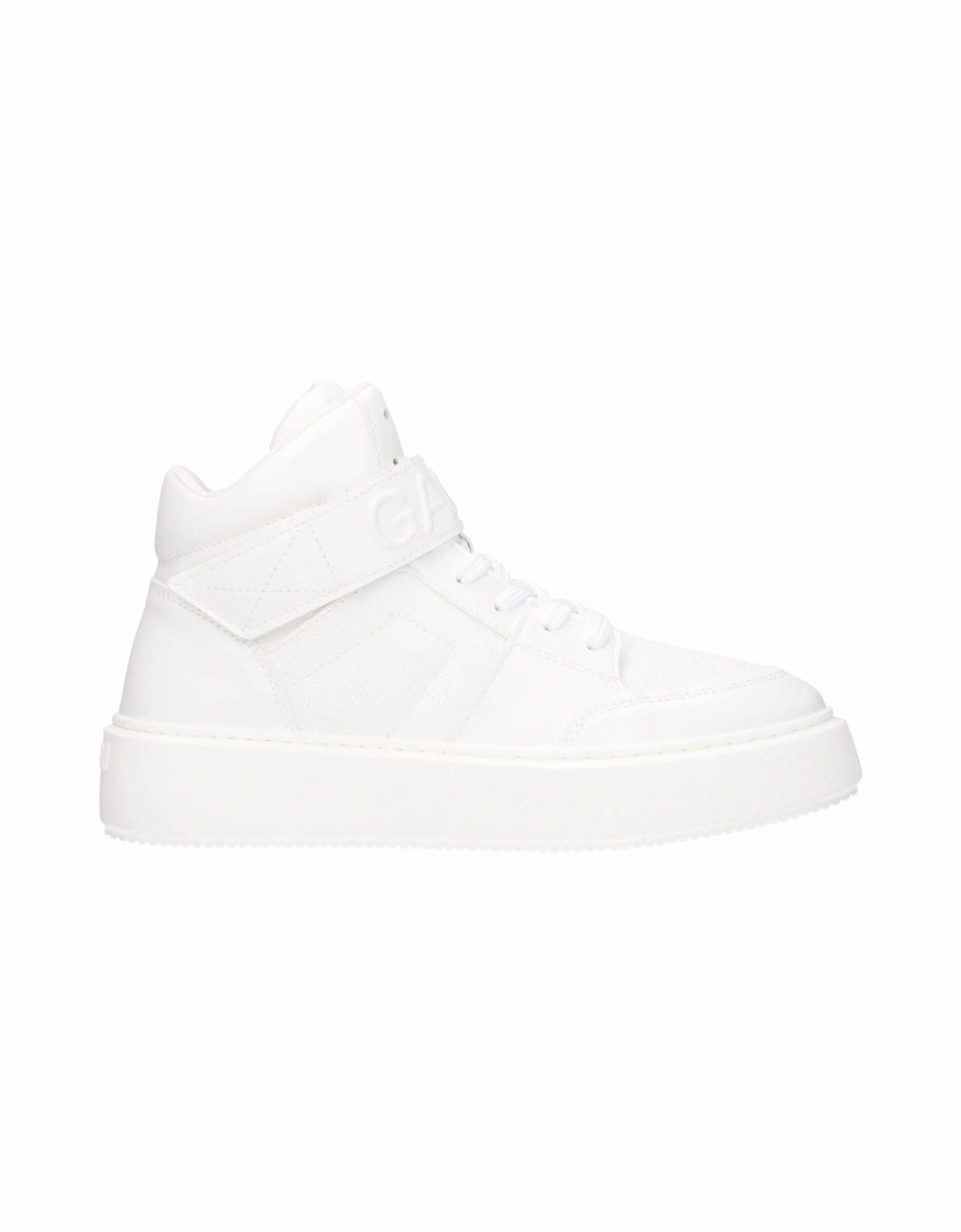 Leather Sneakers with Strap Closure and Logos Women - White, 6 of 5