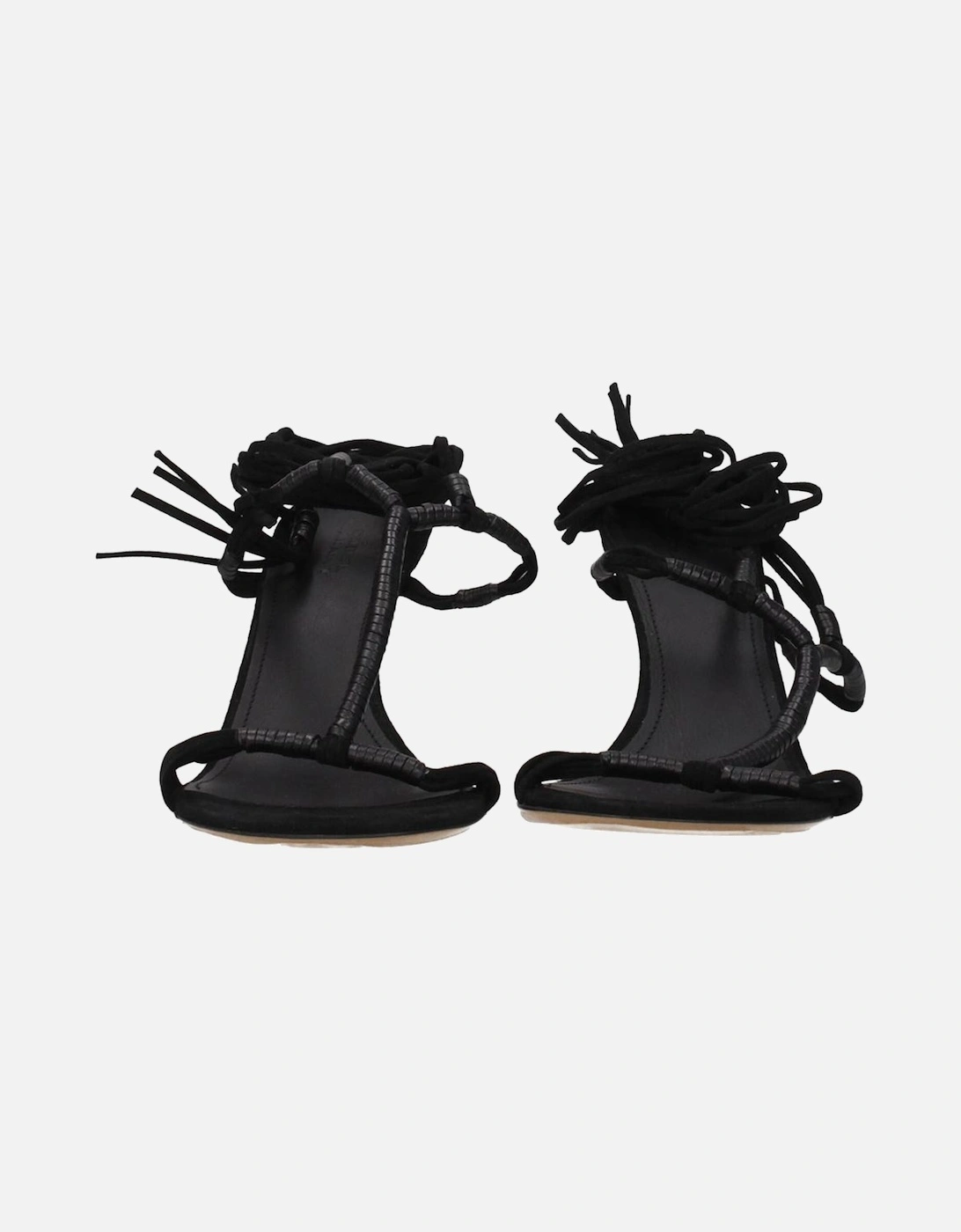 Suede High Heel Open Toe Sandals Women - Black