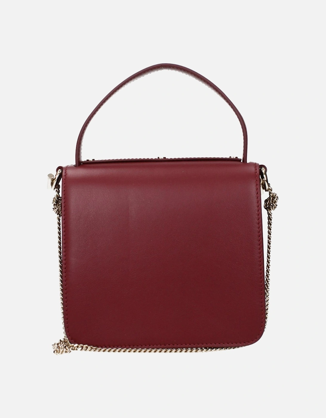 Mini Leather Handbag with Removable Shoulder Strap Women - Red