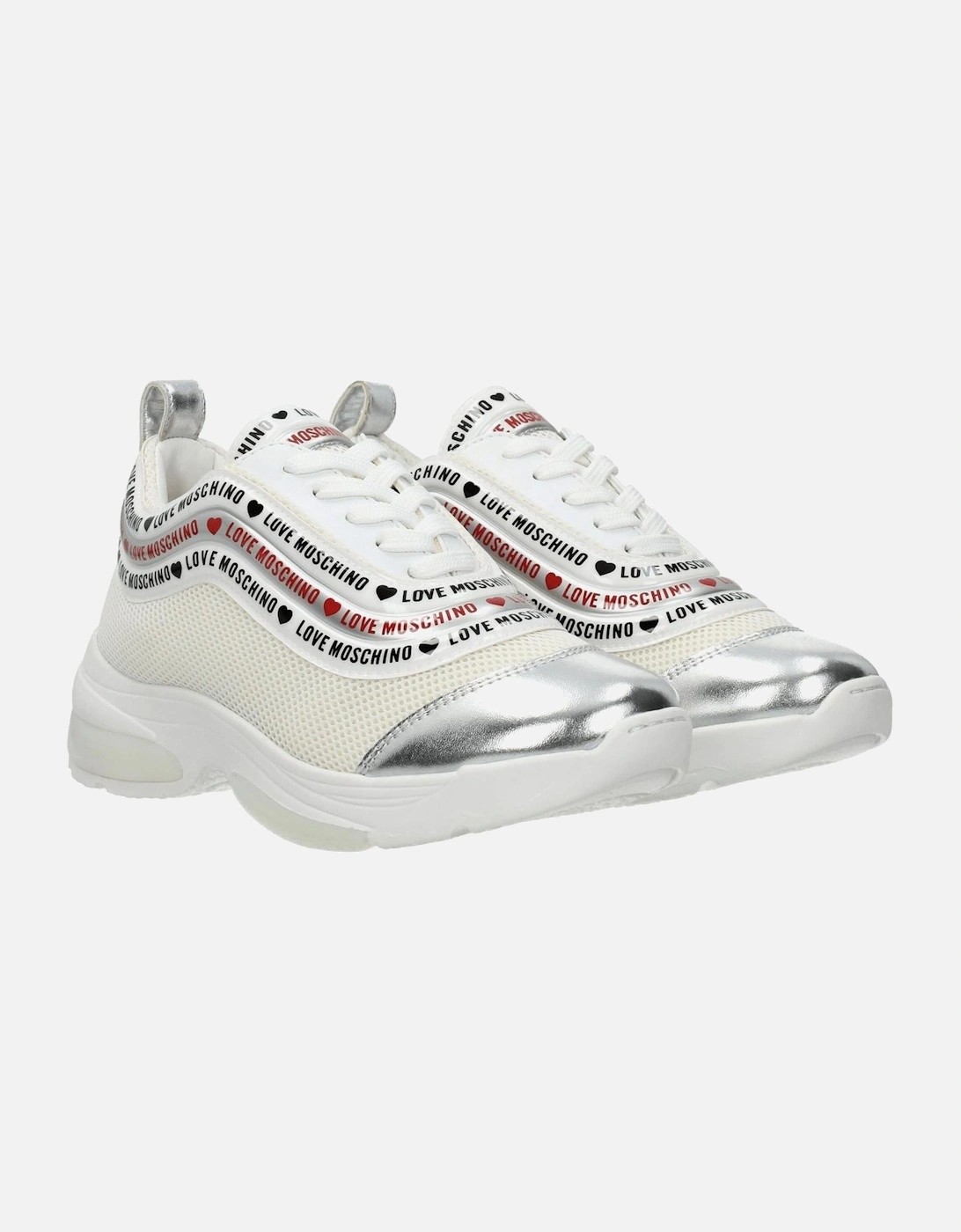 Leather Sneakers with Lace-Up Closure Women - Beige