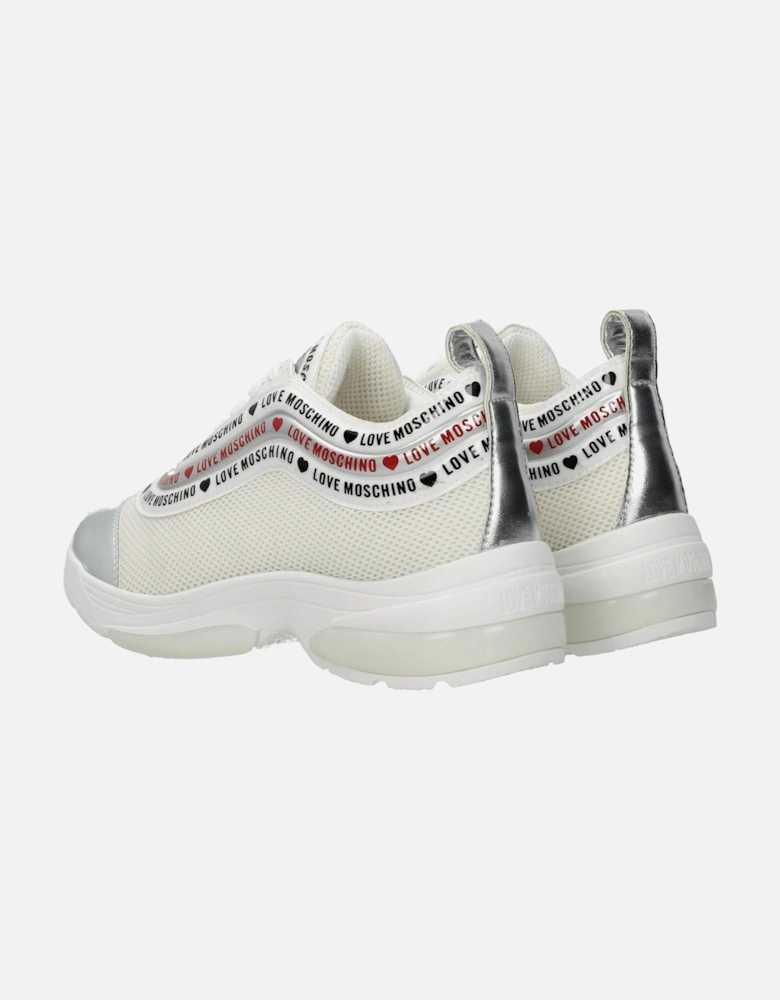 Leather Sneakers with Lace-Up Closure Women - Beige