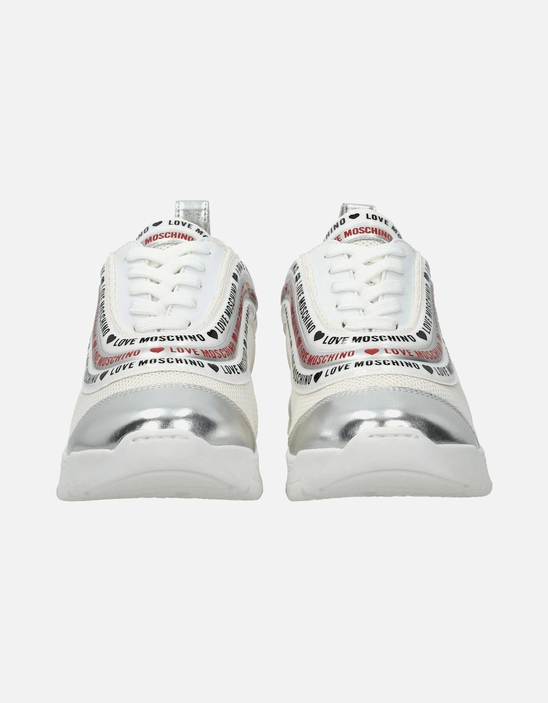 Leather Sneakers with Lace-Up Closure Women - Beige