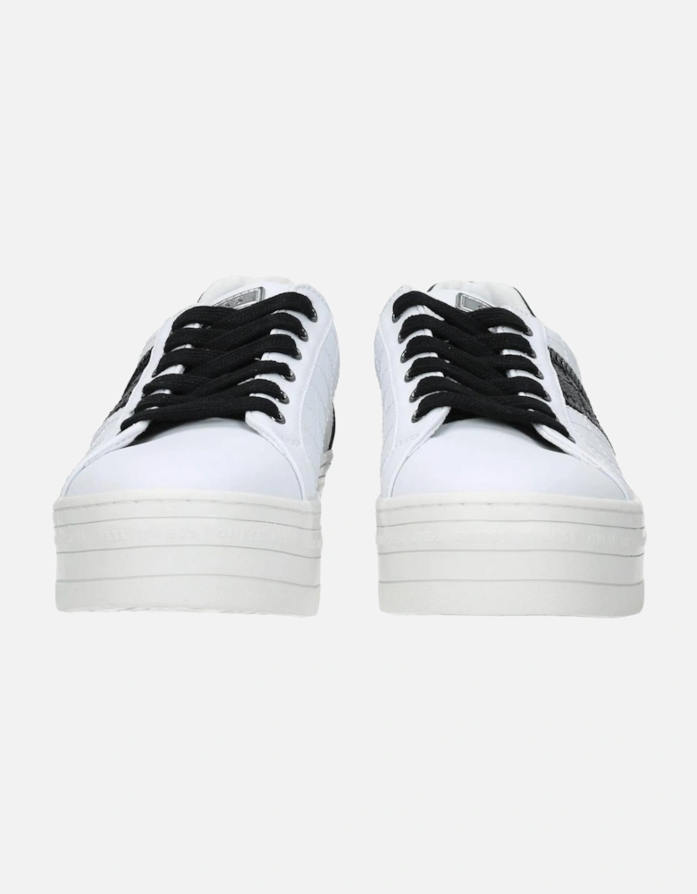 Lace-Up Wedge Sneakers with Logo Accents Women - White