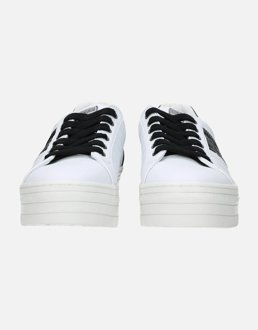 Lace-Up Wedge Sneakers with Logo Accents Women - White