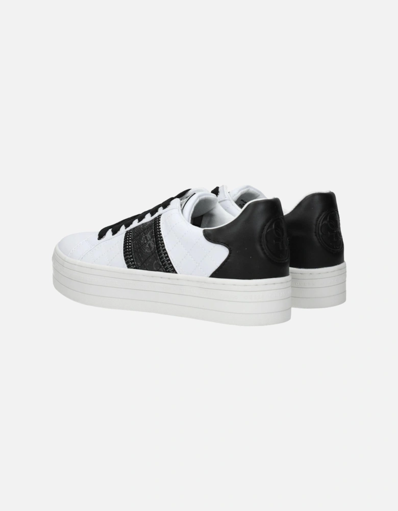 Lace-Up Wedge Sneakers with Logo Accents Women - White