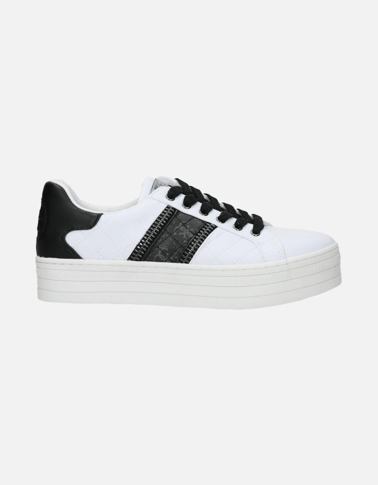 Lace-Up Wedge Sneakers with Logo Accents Women - White