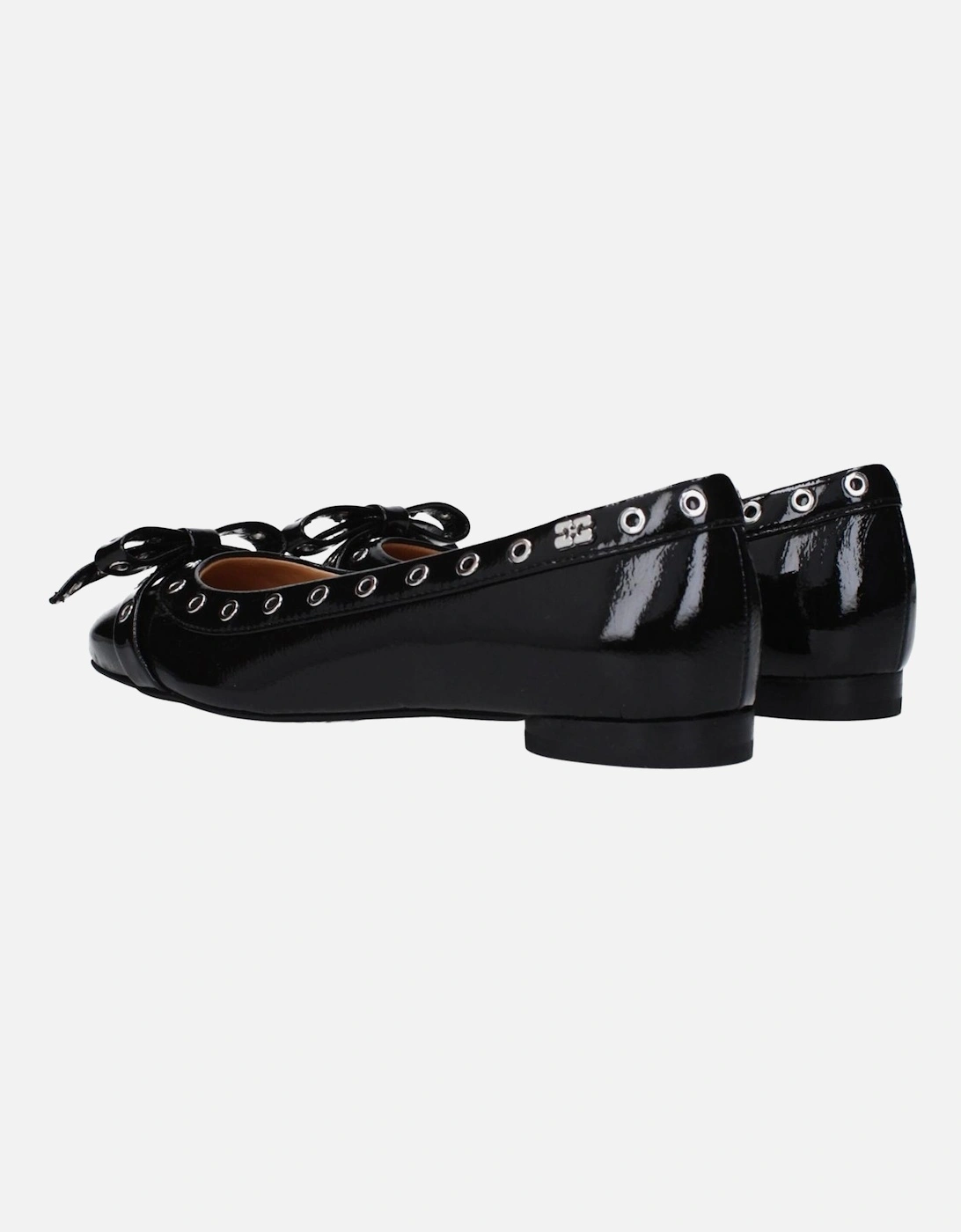 Patent Leather Ballet Flats with Front Detail Women - Black Shoes