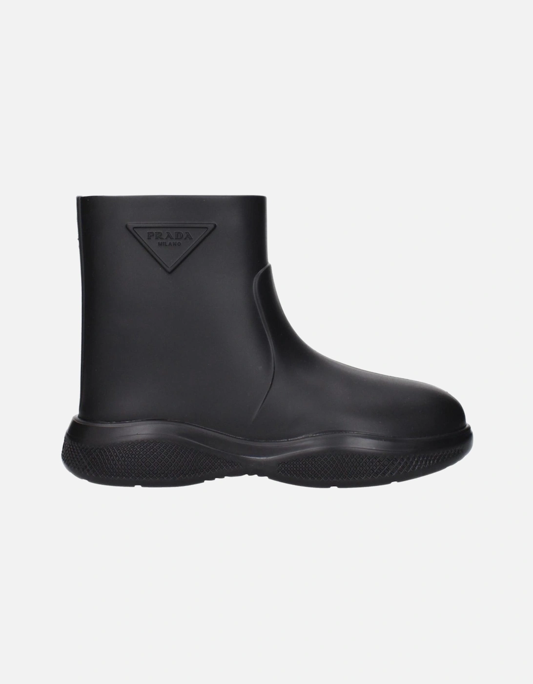 Rubber Ankle Boots with Side and Back Logo Women - Black, 6 of 5