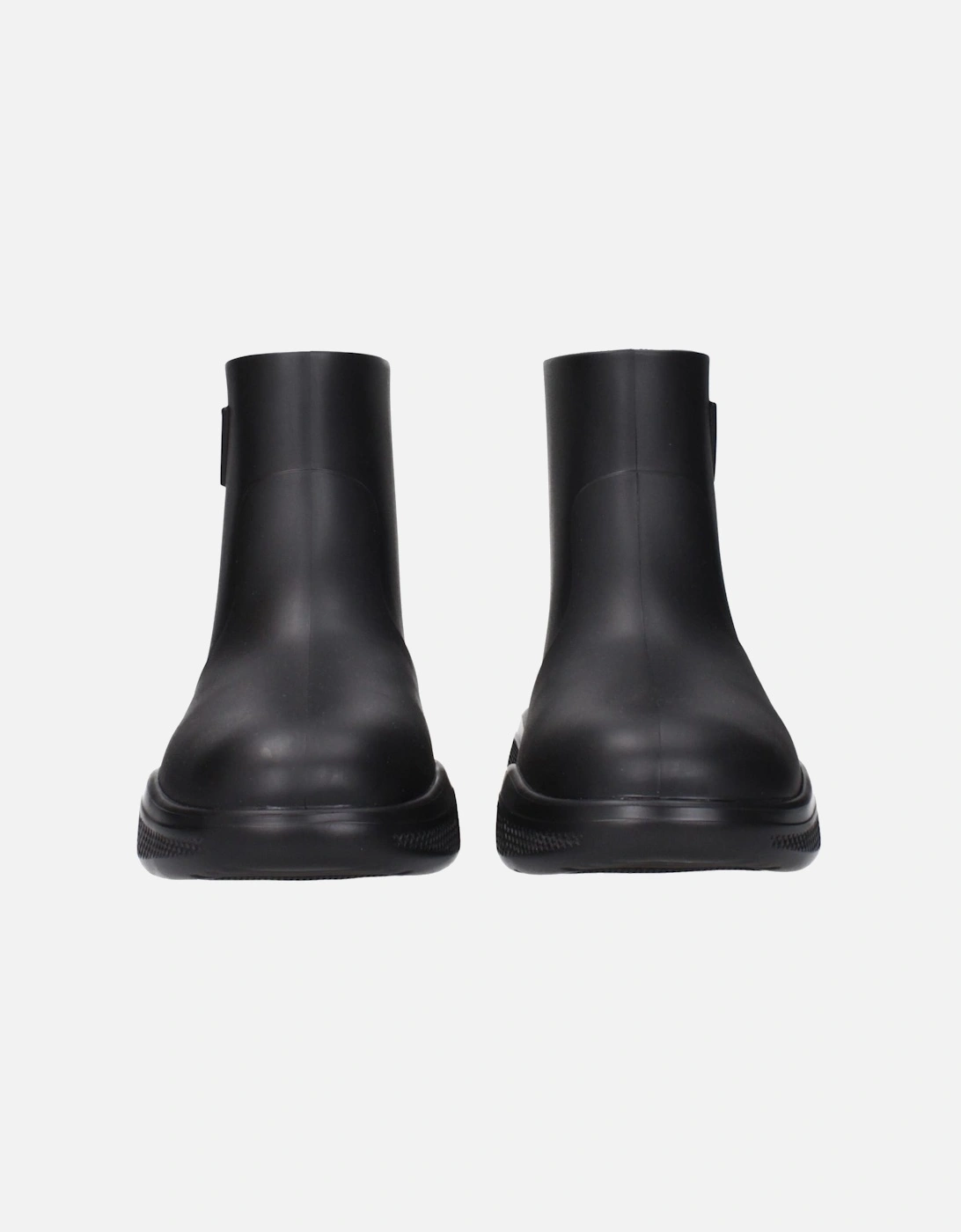 Rubber Ankle Boots with Side and Back Logo Women - Black