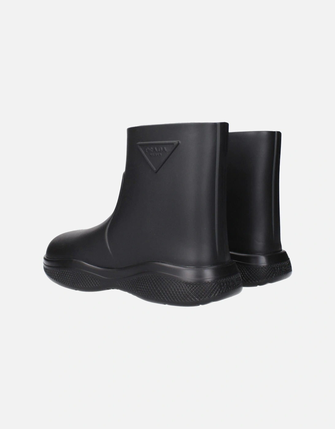 Rubber Ankle Boots with Side and Back Logo Women - Black