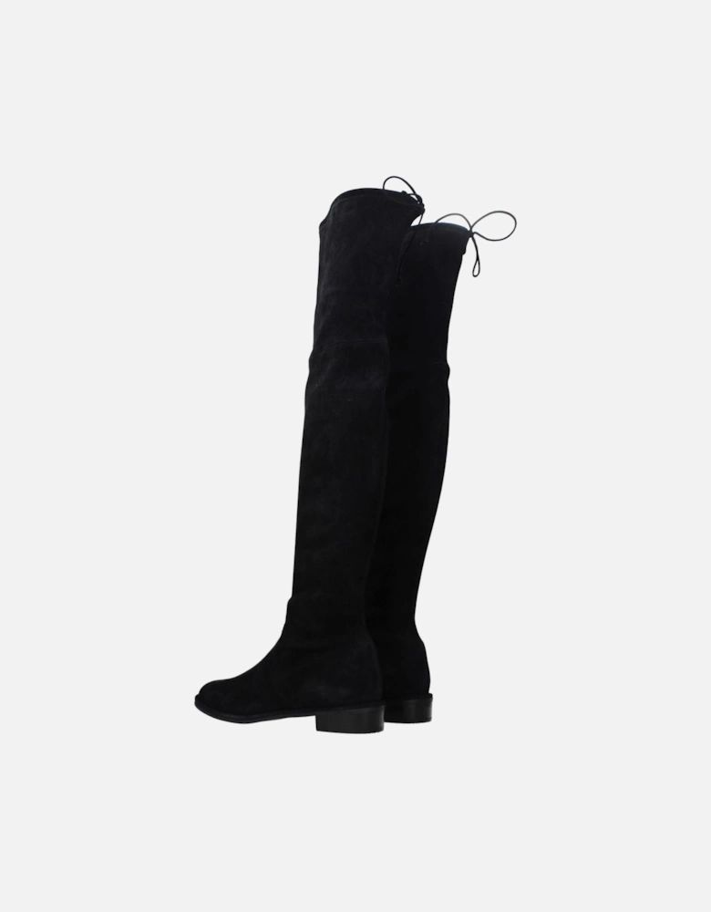 Suede Casual Self Tie Closure Boots Women - Black
