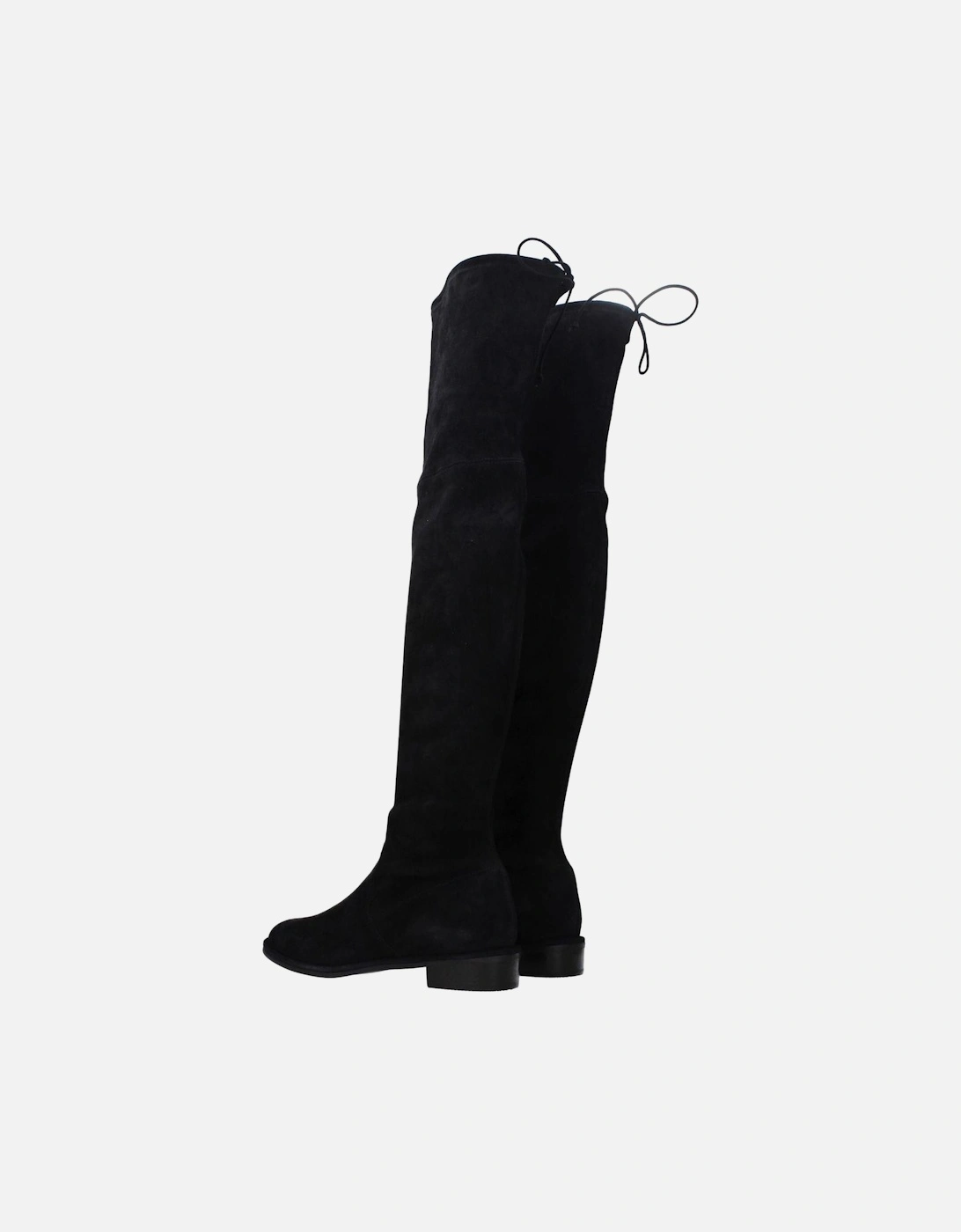 Suede Casual Self Tie Closure Boots Women - Black
