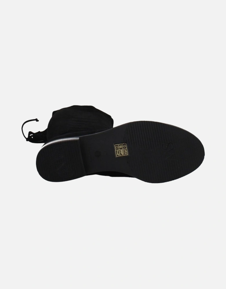 Suede Casual Self Tie Closure Boots Women - Black
