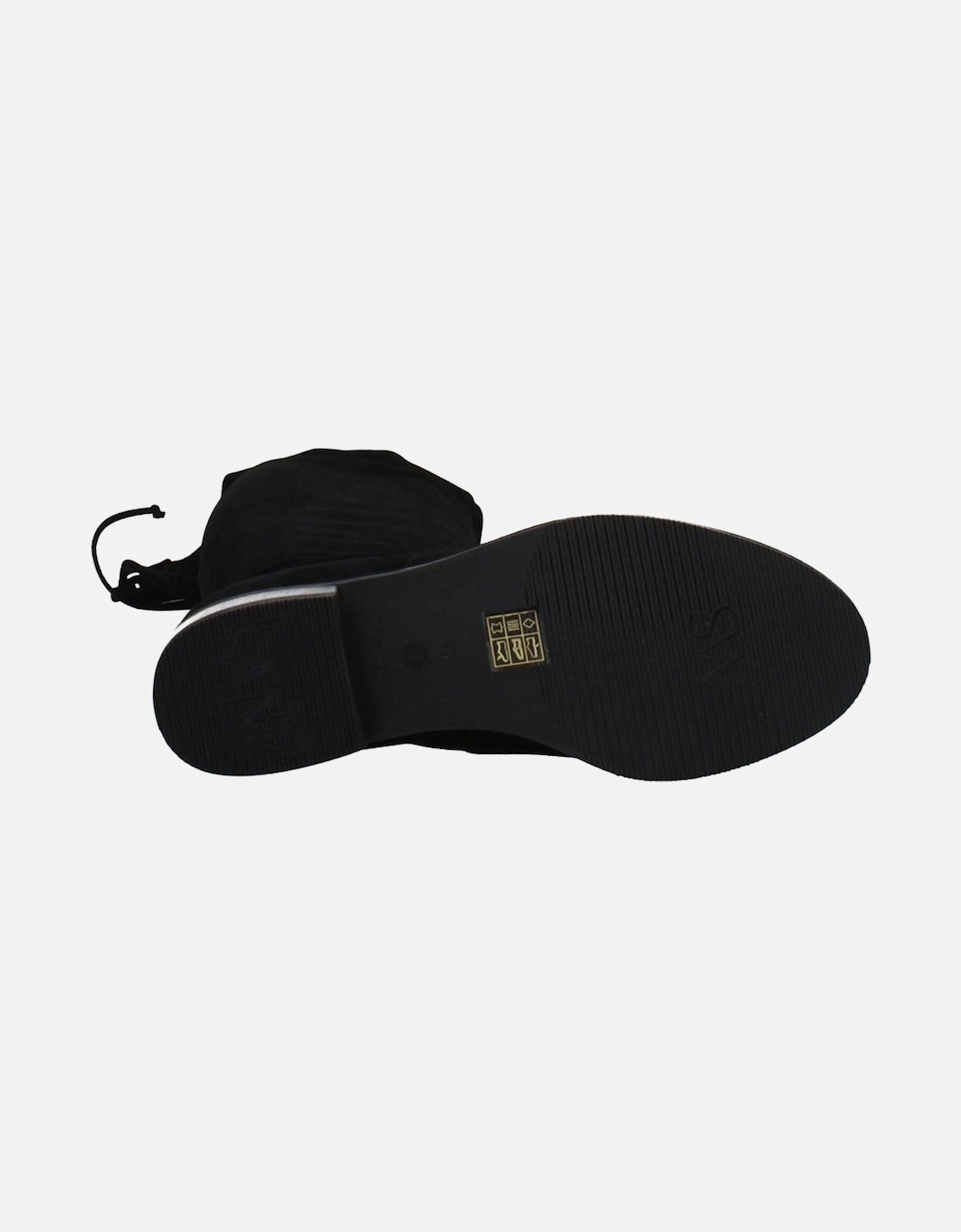 Suede Casual Self Tie Closure Boots Women - Black