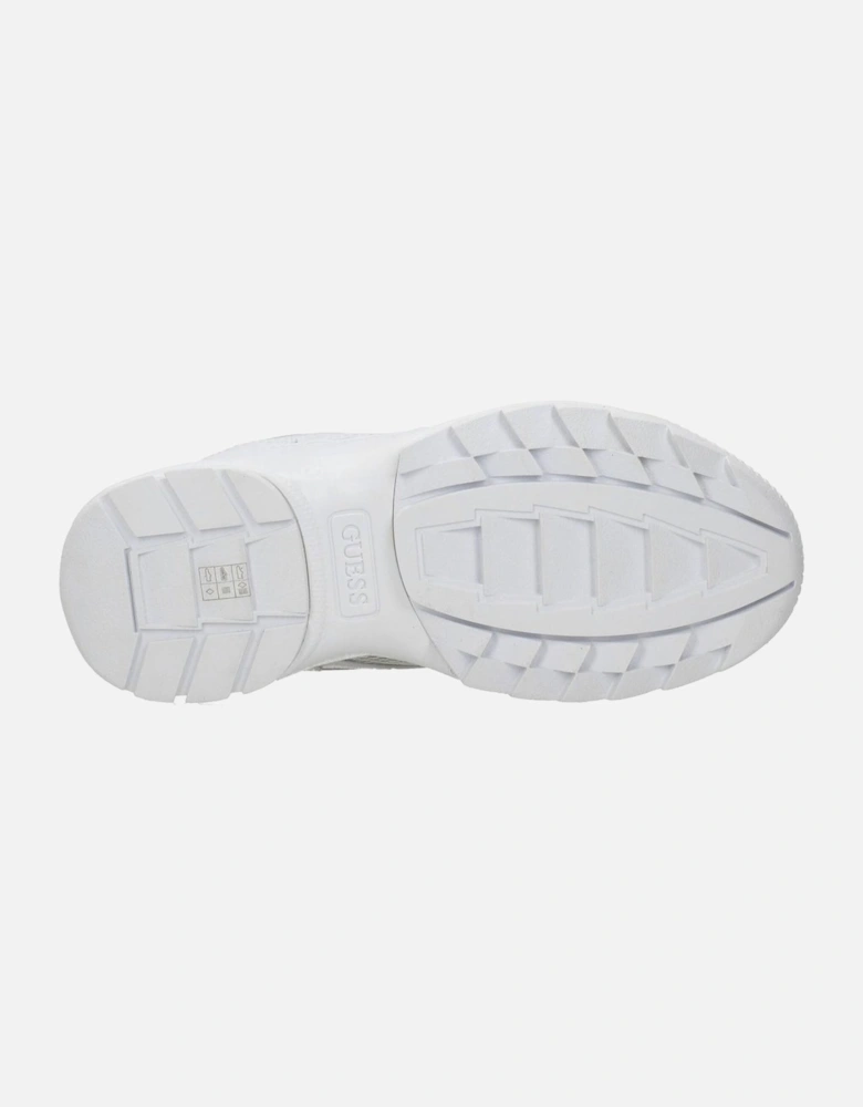 Lace-Up Mid Heel Sneakers with Side and Back Logo Women - White
