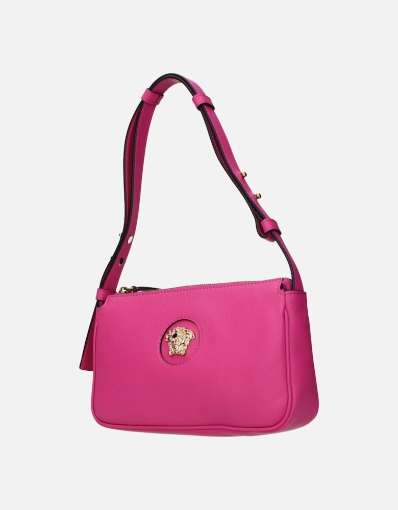 Leather Shoulder Bag with Adjustable Handle Women - Pink