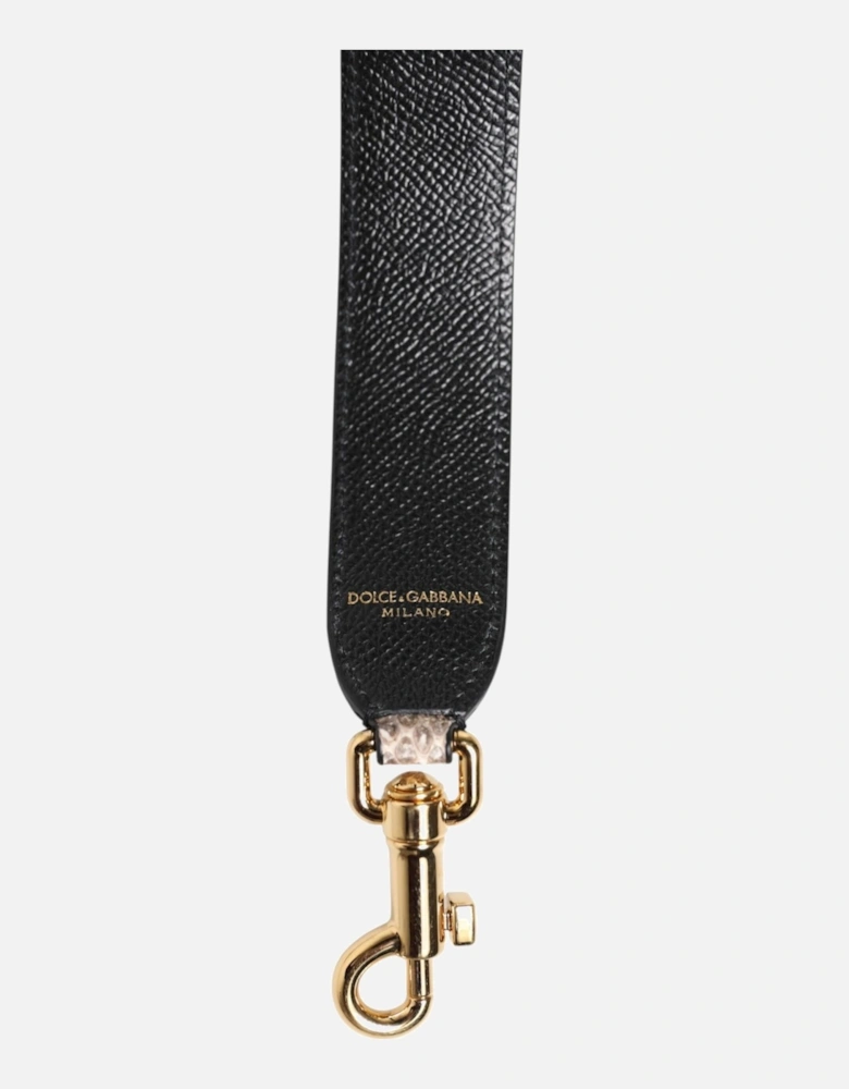 Leather Shoulder Bag Strap with Gold Clasps Women - Multicolor