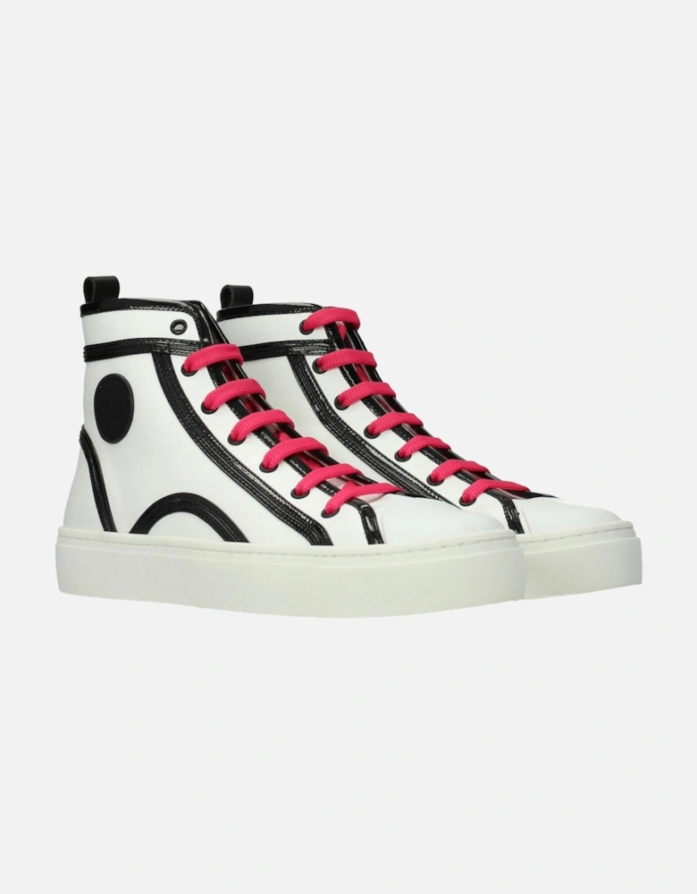 Leather Casual Lace-Up Sneakers With Logo Women - Beige