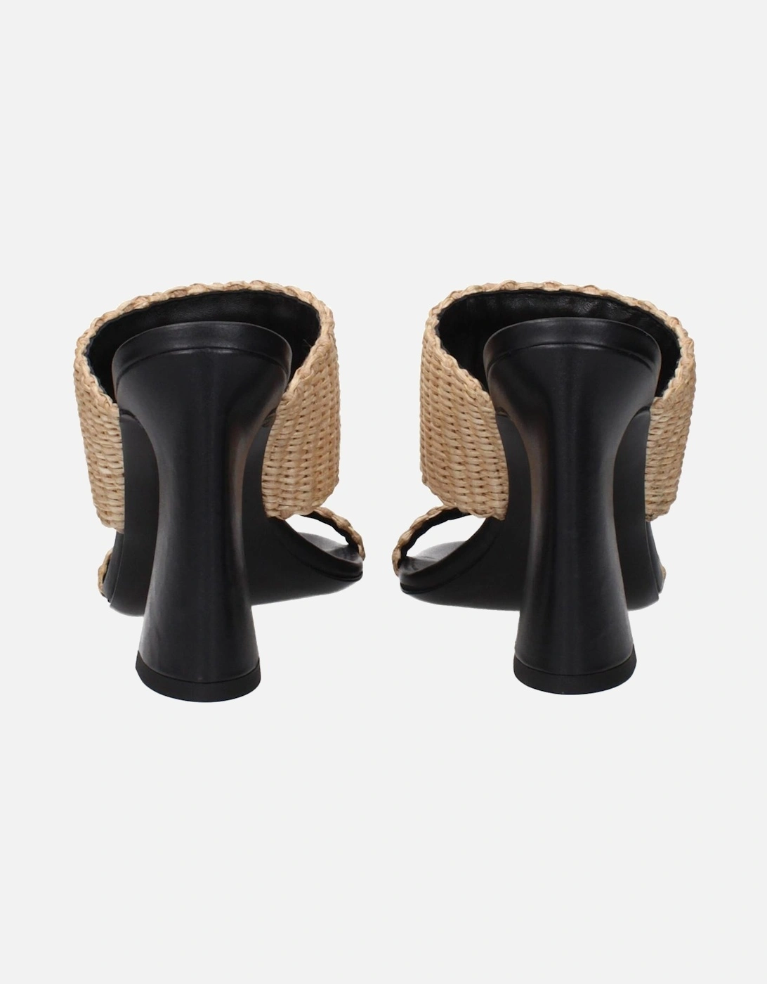 Vintage Effect Raffia High Heel Sandals Women - Beige
