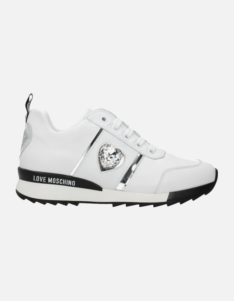 Leather Sneakers with Logo Details Women - White