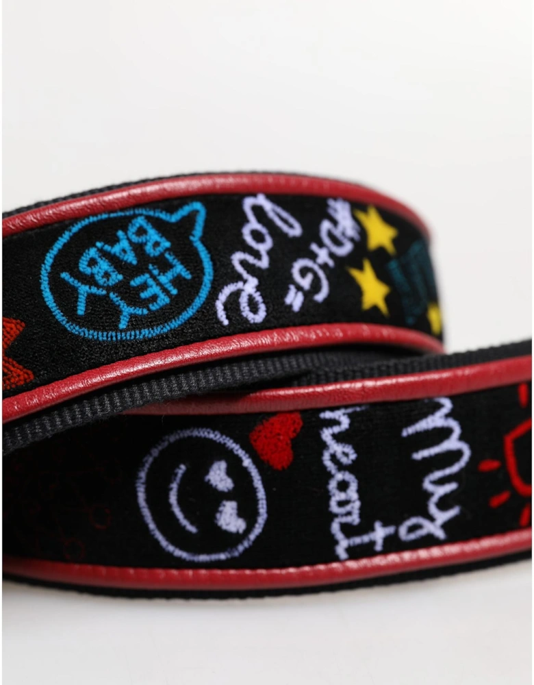 Strap Handbag Accessory with Multicolor Print Women - Black Bags
