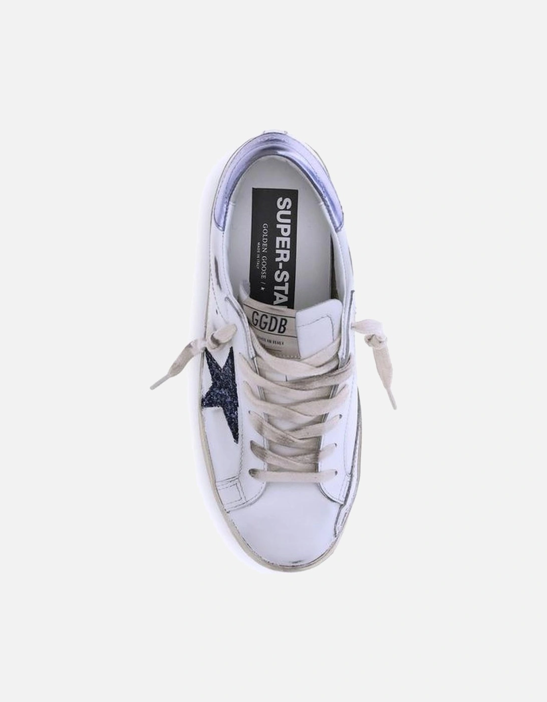 Leather Super Star Sneakers with Iconic Star Design Women - White