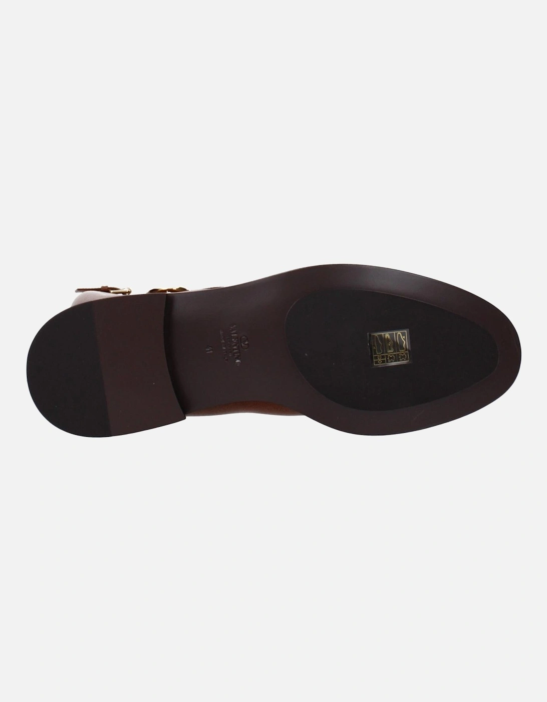 Leather Boots with Buckle Closure and Side Logo Women - Brown