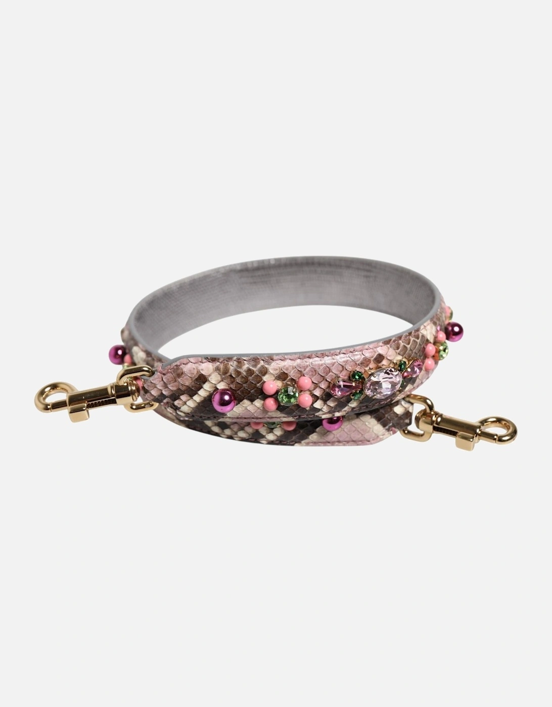 Python Leather Shoulder Bag Strap with Gold Clasps Women - Multicolor, 5 of 4