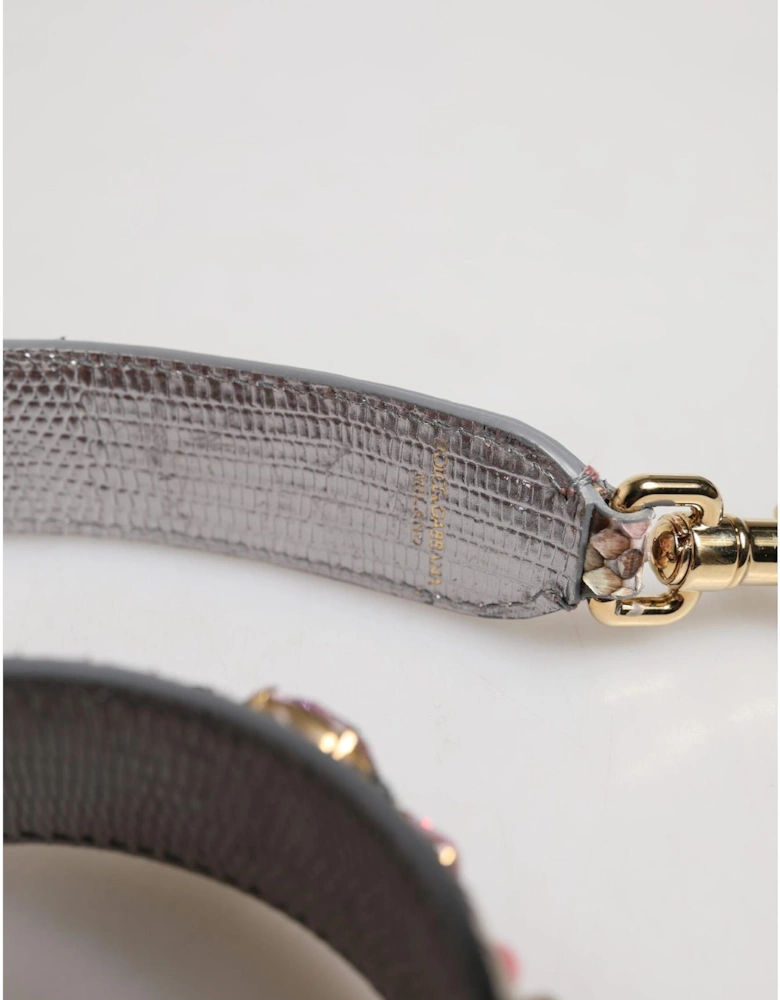 Python Leather Shoulder Bag Strap with Gold Clasps Women - Multicolor