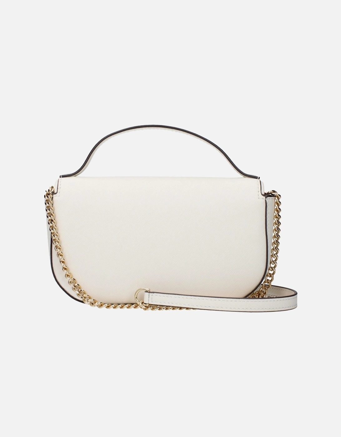Leather Handbag with Removable Shoulder Strap Women - White