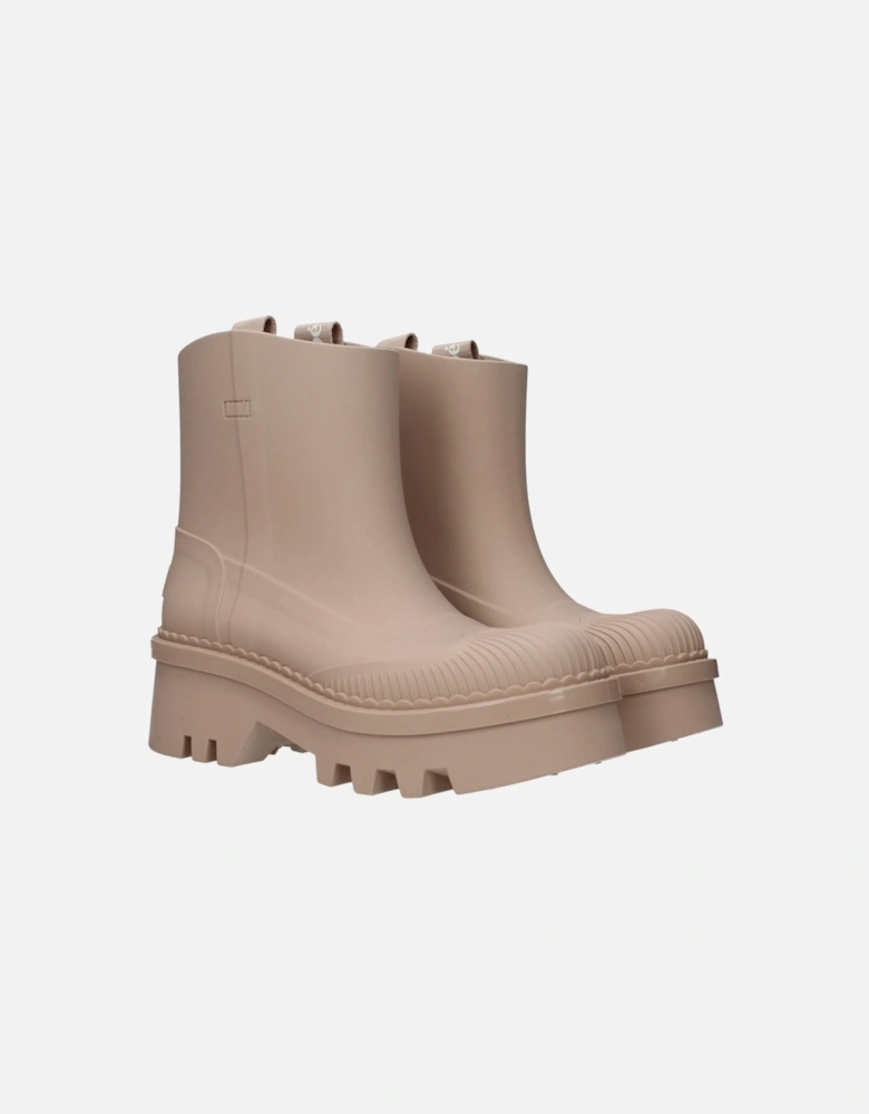 Rubber Ankle Boots with Back Logo Women - Pink