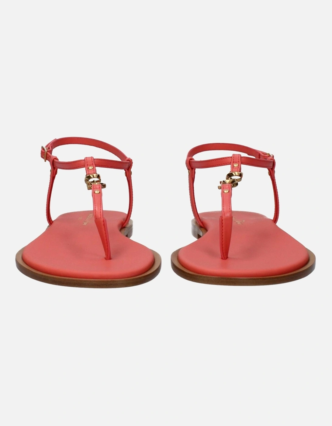 Leather Flip Flops with Front Logo Women - Pink Sandals