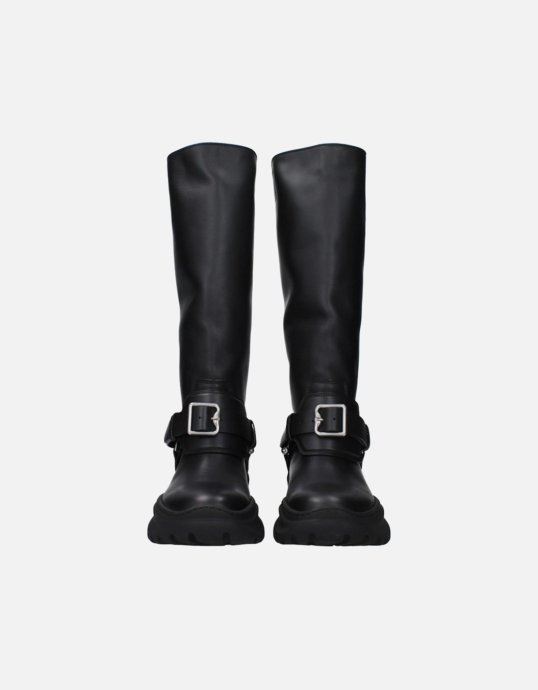 Leather Casual Boots with Vintage Effect Women - Black