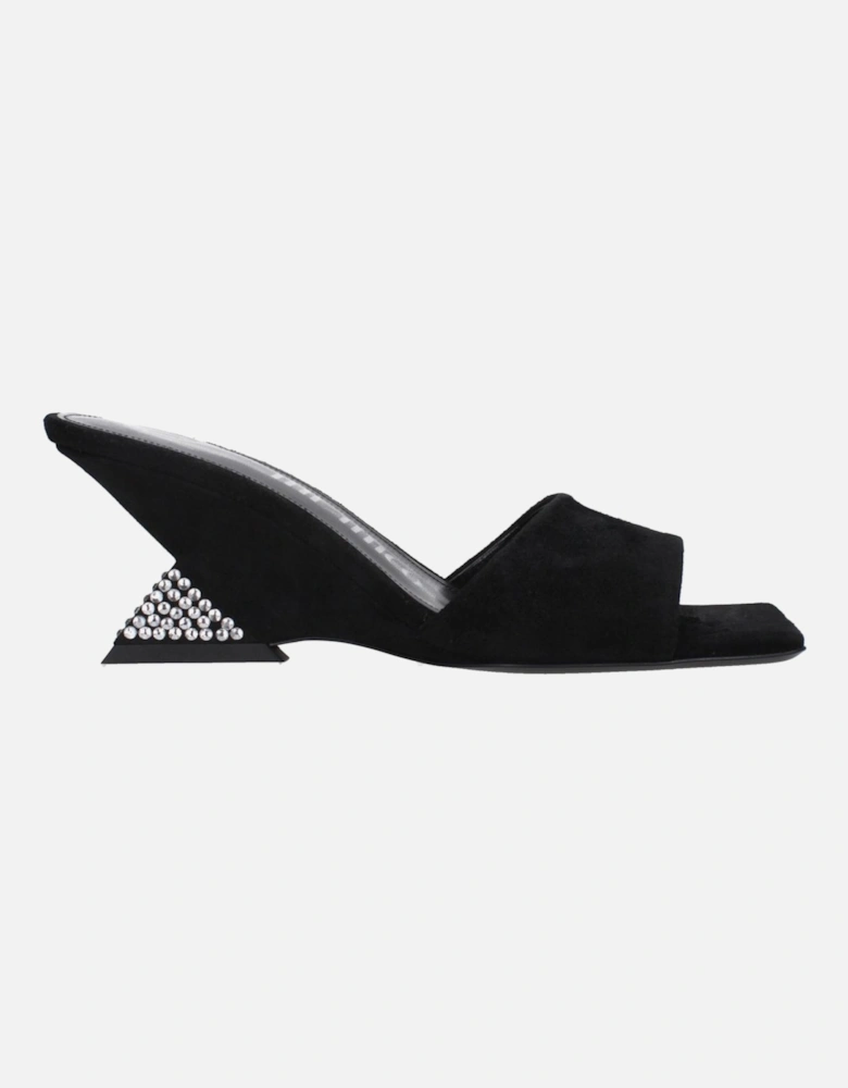 Open Toe Suede Wedge Sandals Women - Black