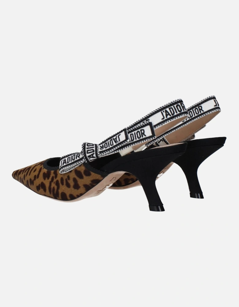 Mid-Heel Pointy Toe Pony Skin Sandals Women - Beige