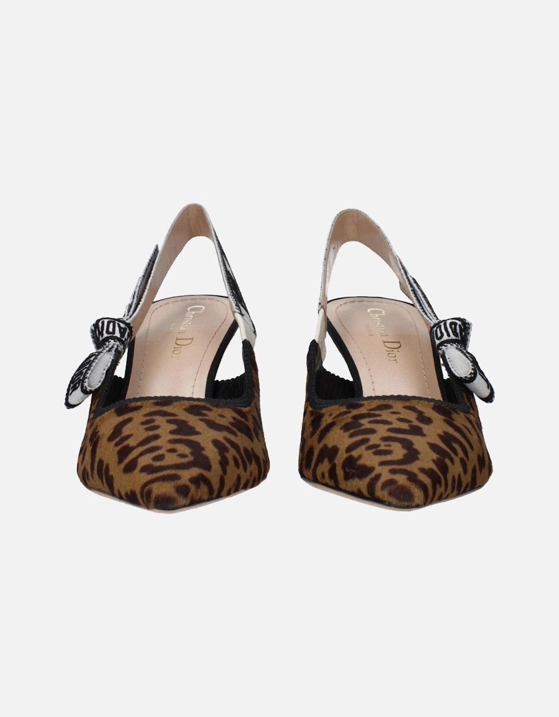 Mid-Heel Pointy Toe Pony Skin Sandals Women - Beige