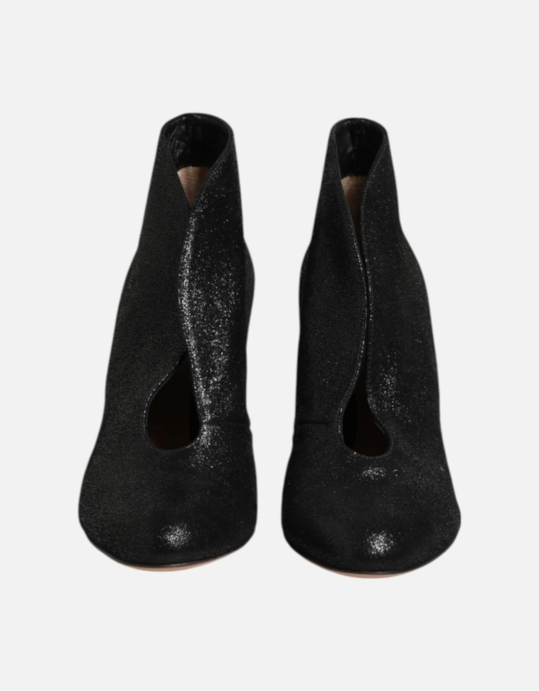 Slip-On Stiletto Pump Shoes in Leather Women - Black