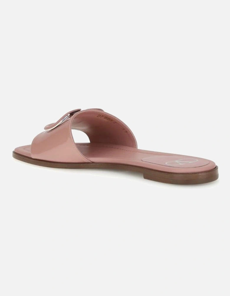 Patent Leather VLogo Slide Sandals with Mirrored Piping Women -