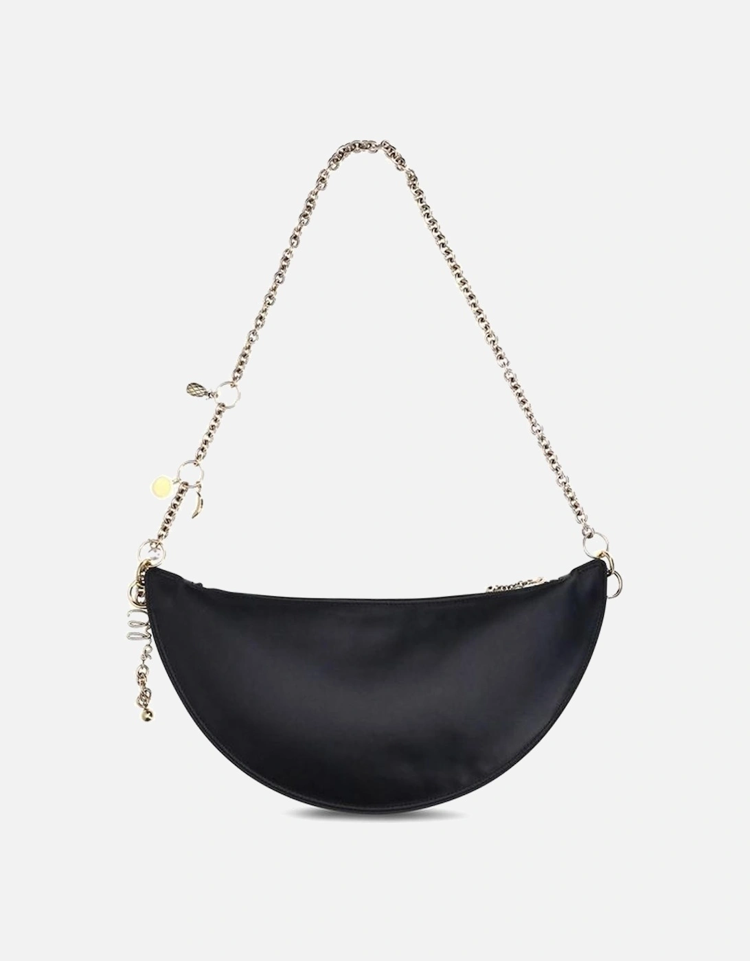 Lambskin Leather Shoulder Bag with Chain Strap Women - Black
