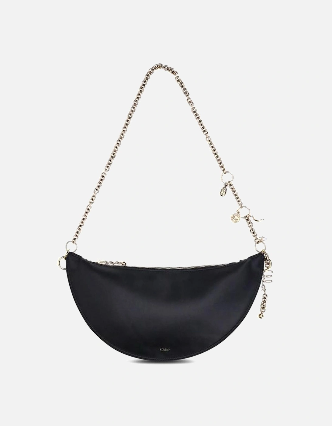 Lambskin Leather Shoulder Bag with Chain Strap Women - Black, 4 of 3
