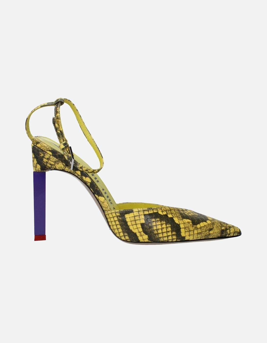 High Heel Pointed Toe Leather Sandals Women - Yellow, 6 of 5