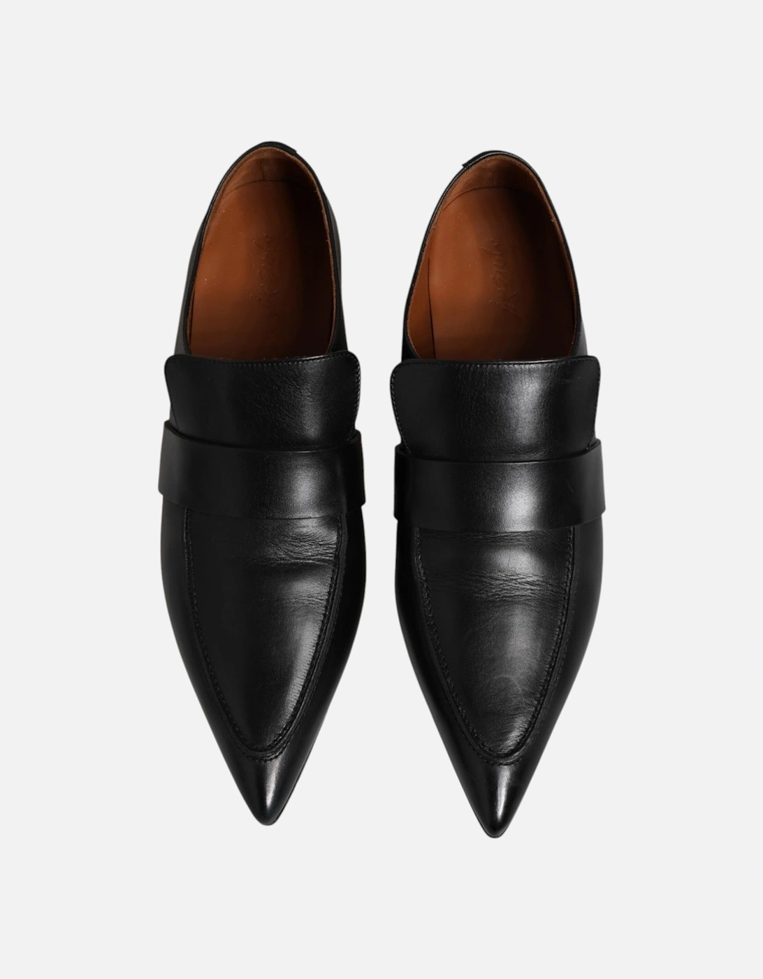 Soft Leather Pointed Toe Formal Loafer Women - Black Flat Shoes