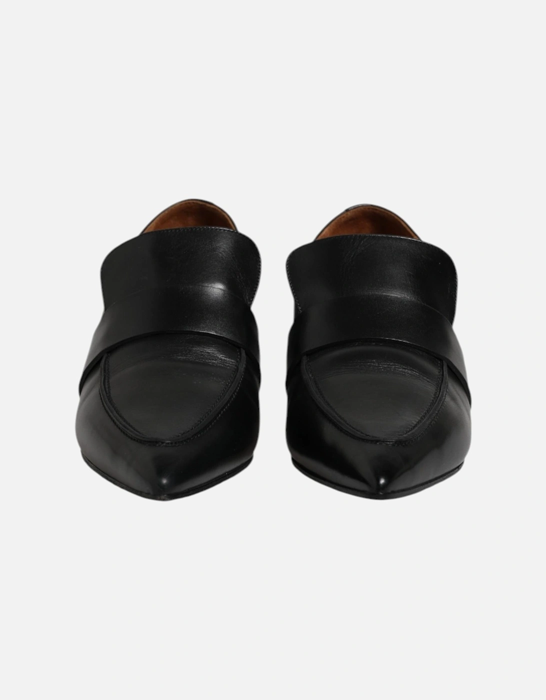 Soft Leather Pointed Toe Formal Loafer Women - Black Flat Shoes