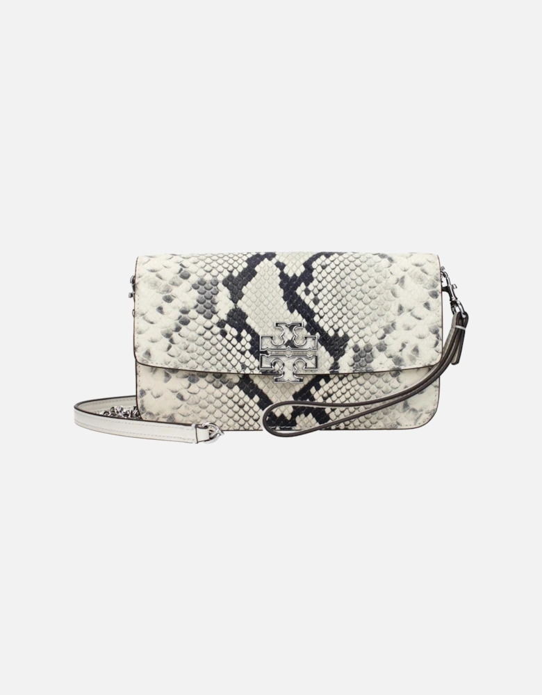 Leather Clutch with Removable Handle and Shoulder Strap Women - White